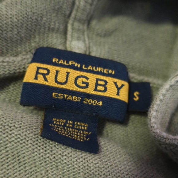 Ralph Lauren Rugby 100% Linen Gray Hooded Sweater Sz S* - Picture 7 of 7